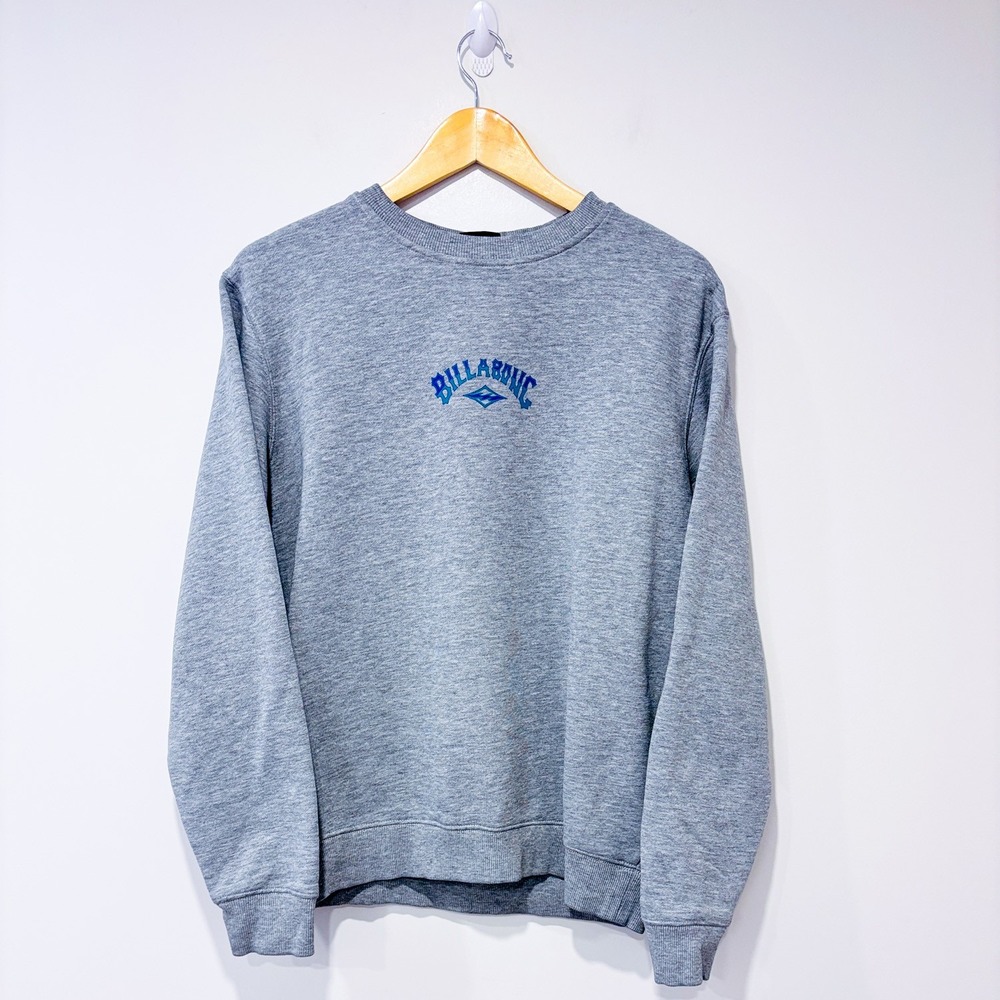 BILLABONG Grey logo crewneck‎ sweatshirt | Casual streetwear cozy | Medium